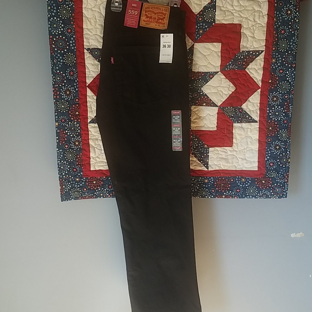 Men's Black Levi Jeans 559 Relaxed Straight